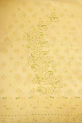 Arsh Handcrafted  Lemon Yellow Cotton Unstitched Chikankari 3pc Suit