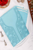 Arsh Handcrafted Sky Blue Pure Cotton Unstitched Chikankari 3pc Suit Set