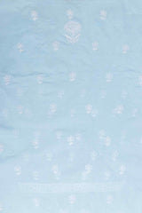 Arsh Handcrafted Baby Blue Cotton Unstitched Chikankari 3pc Suit