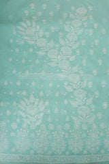 Arsh Handcrafted Sea Green Cotton Unstitched Chikankari 3pc Suit