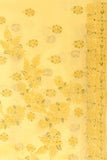 Arsh Handcrafted Mango Yellow Cotton Unstitched Chikankari 3pc Suit