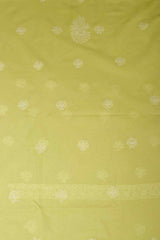 Arsh Handcrafted Light Green Cotton Unstitched Chikankari 3pc Suit