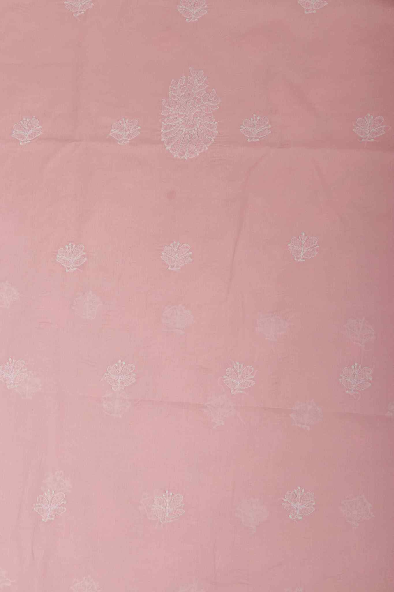 Arsh Handcrafted Light Pink Cotton Unstitched Chikankari 3pc Suit