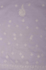 Arsh Handcrafted Lavender Cotton Unstitched Chikankari 3pc Suit