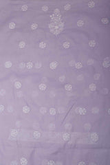 Arsh Handcrafted Purple Cotton Unstitched Chikankari Front Jaal 3pc Suit