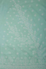 Arsh Handcrafted Sea Green Cotton Unstitched Chikankari 3pc Suit