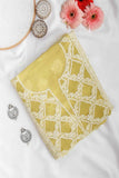 Arsh Handcrafted Yellow Georgette Unstitched Chikankari 3pc Suit