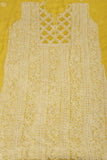 Arsh Handcrafted Yellow Georgette Unstitched Chikankari 3pc Suit