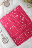 Arsh Handcrafted Hot Pink Georgette Unstitched Chikankari 3pc Suit