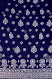 Arsh Handcrafted Navy Blue Georgette Unstitched Chikankari 3pc Suit