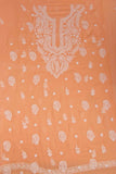 Arsh Handcrafted Salmon Orange Georgette Unstitched Chikankari 3pc Suit