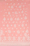 Arsh Handcrafted  Light Peach Georgette Unstitched Chikankari 3pc Suit