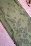 Arsh Handcrafted Dark Green Cotton Unstitched Chikankari 3pc Suit