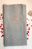 Arsh Handcrafted Grey Cotton Unstitched Chikankari 3pc Suit