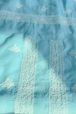 Arsh Handcrafted Blue Cotton Unstitched Chikankari Front Jaal 3pc Suit