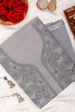 Arsh Handcrafted Dark Grey Cotton Unstitched Chikankari 3pc Suit Set