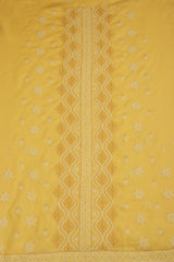 Arsh Handcrafted Yellow Cotton Unstitched 3pc Suit