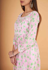 Arsh Handcrafted MulMul Cotton Printed Gown Dress