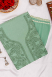 Arsh Handcrafted Olive Green Cotton Unstitched Chikankari 3pc Suit